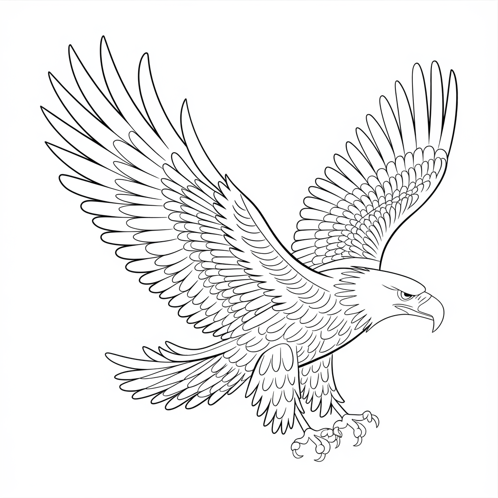 Desenho de Aguias para colorir e imprimir: número 14