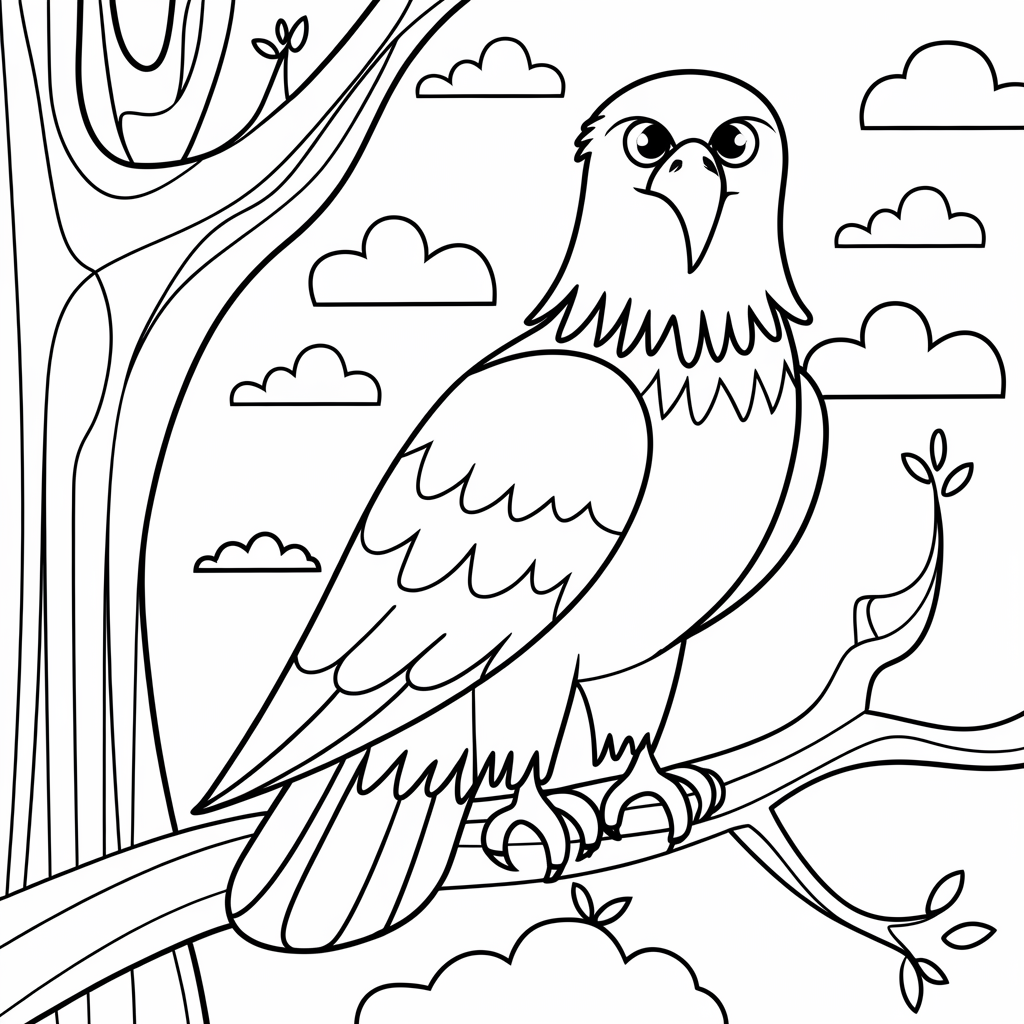 Desenho de Aguias para colorir e imprimir: número 16