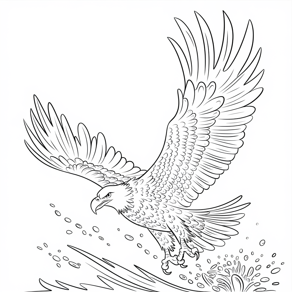 Desenho de Aguias para colorir e imprimir: número 17