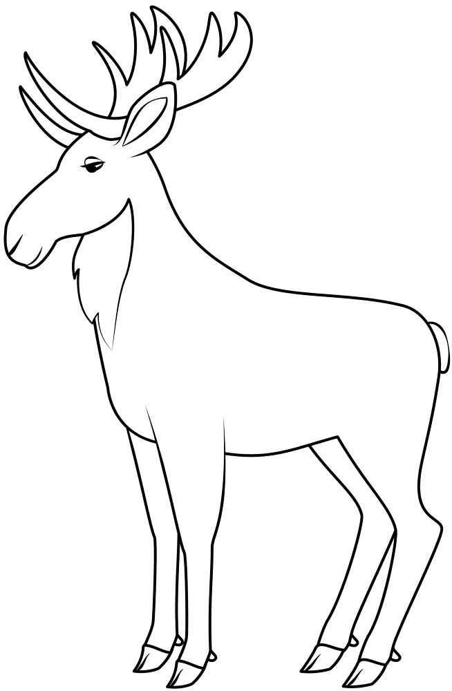 Desenho de Alce para colorir e imprimir: número 3