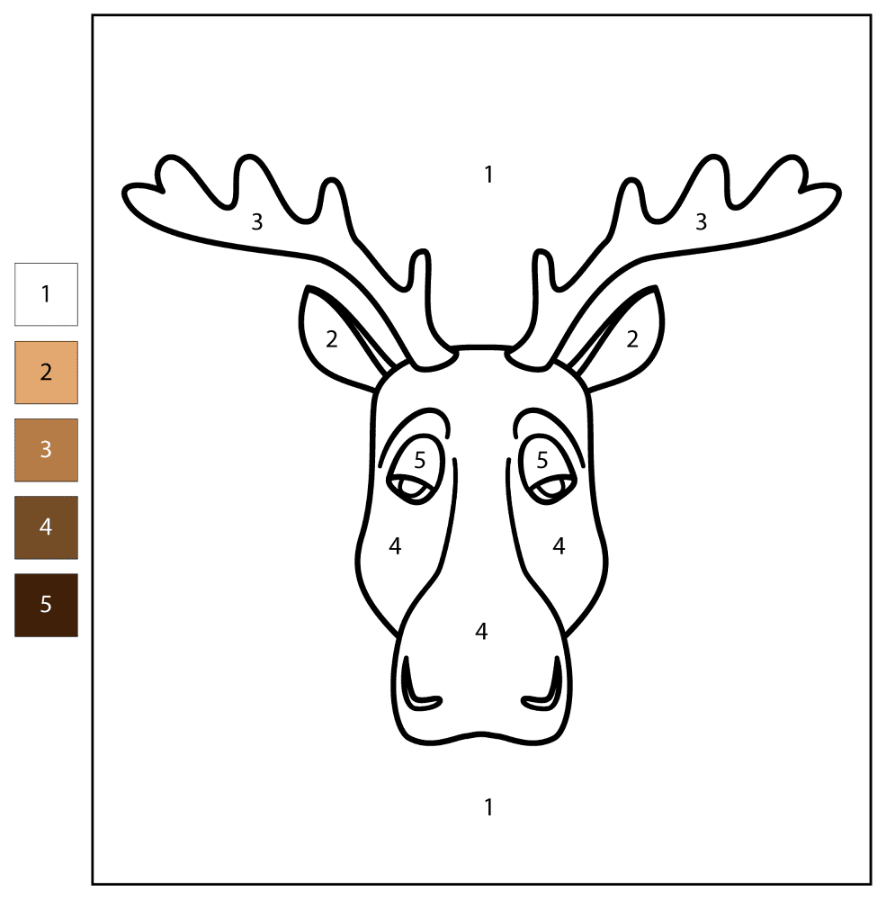 Desenho de Alce para colorir e imprimir: número 27
