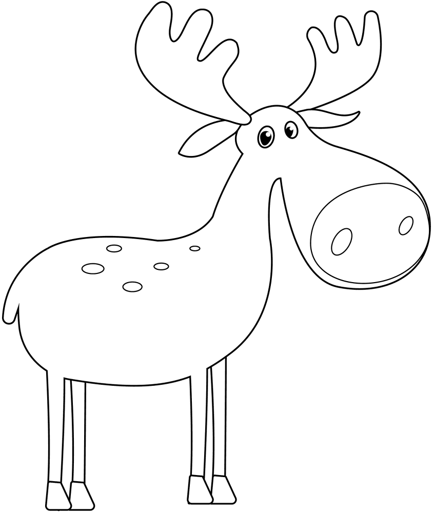 Desenho de Alce para colorir e imprimir: número 29