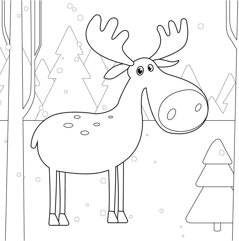 Desenho de Alce para colorir e imprimir: número 40