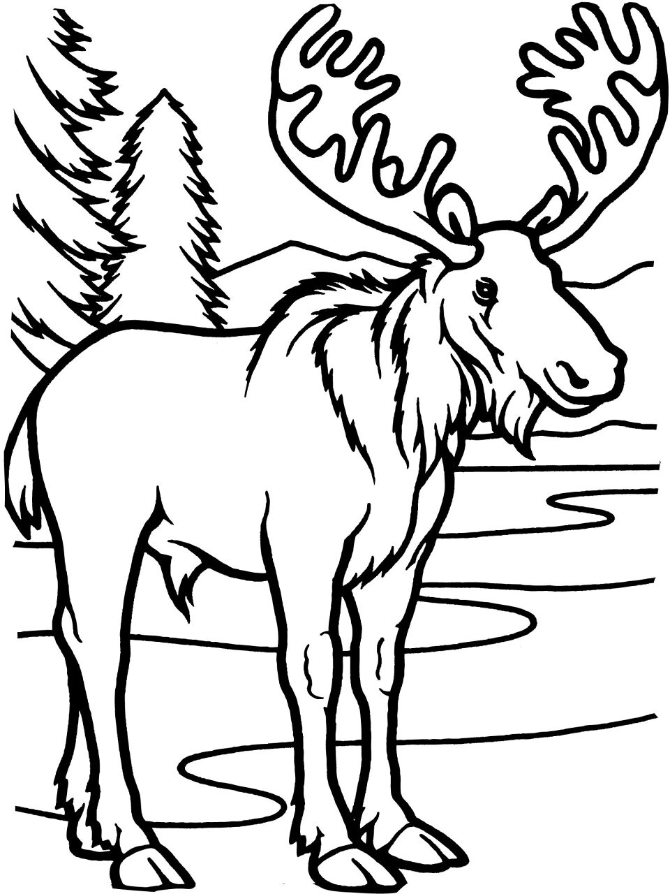 Desenho de Alce para colorir e imprimir: número 42