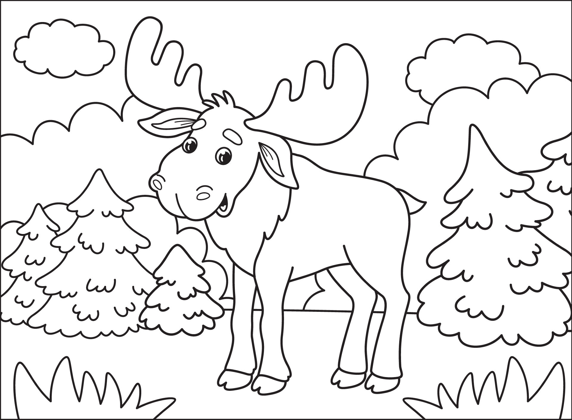 Desenho de Alce para colorir e imprimir: número 44