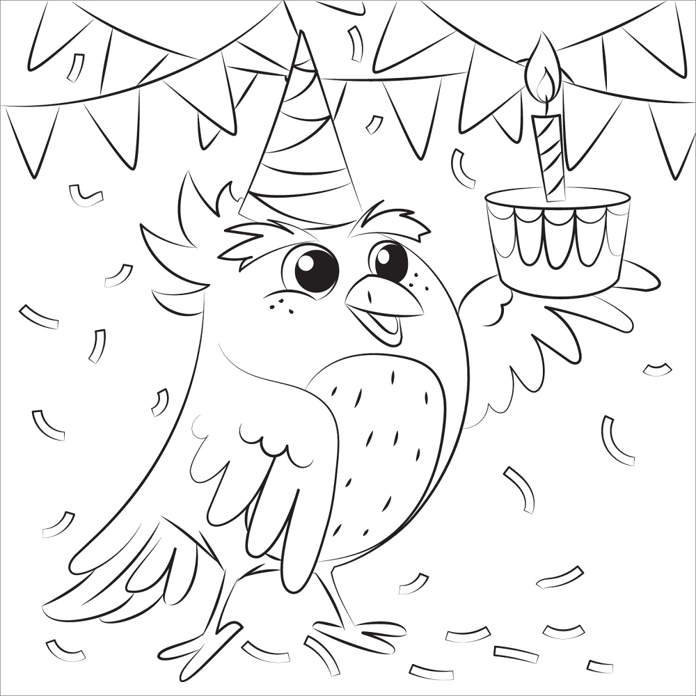 Desenho de Alegria para colorir e imprimir: número 17