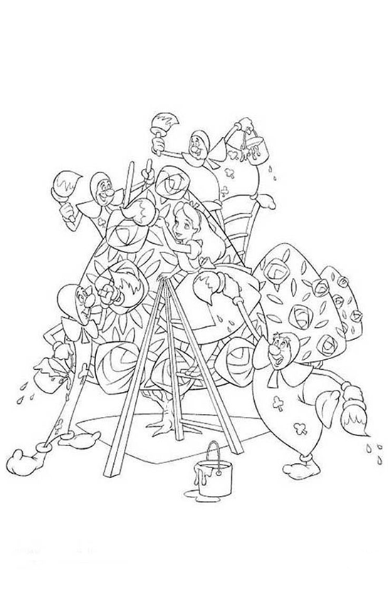 Desenho de Alice no Pais das Maravilhas para colorir e imprimir: número 3
