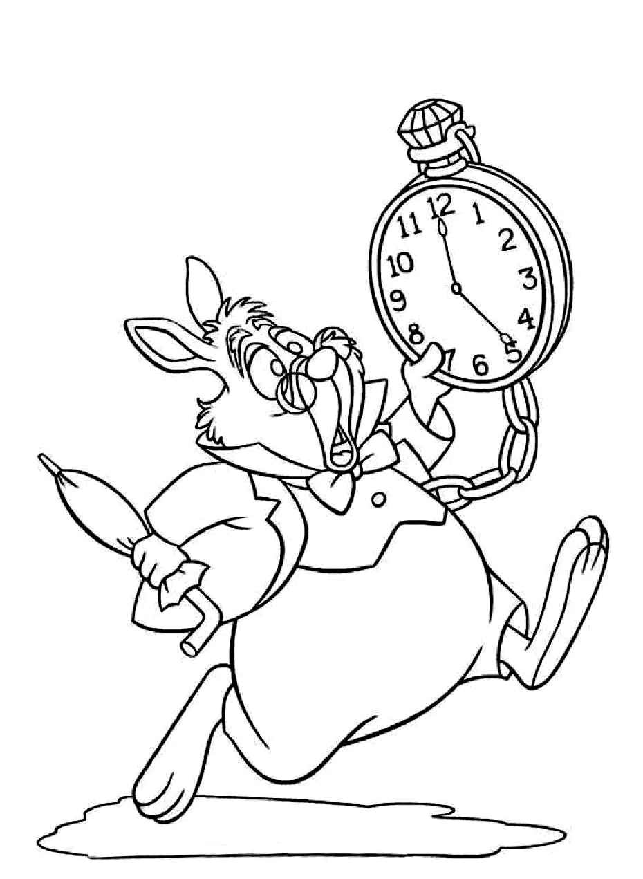Desenho de Alice no Pais das Maravilhas para colorir e imprimir: número 9