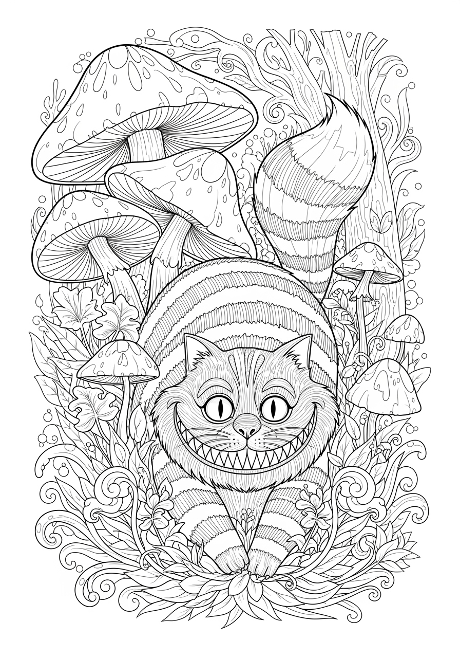 Desenho de Alice no Pais das Maravilhas para colorir e imprimir: número 11