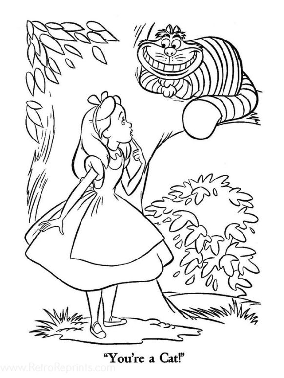 Desenho de Alice no Pais das Maravilhas para colorir e imprimir: número 13