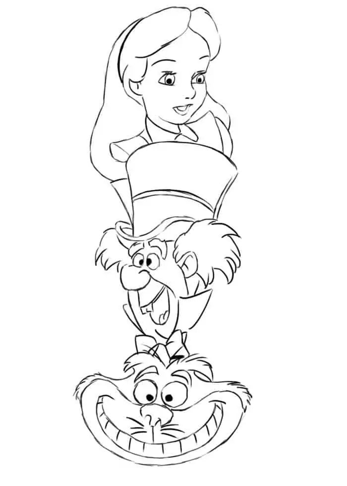 Desenho de Alice no Pais das Maravilhas para colorir e imprimir: número 14