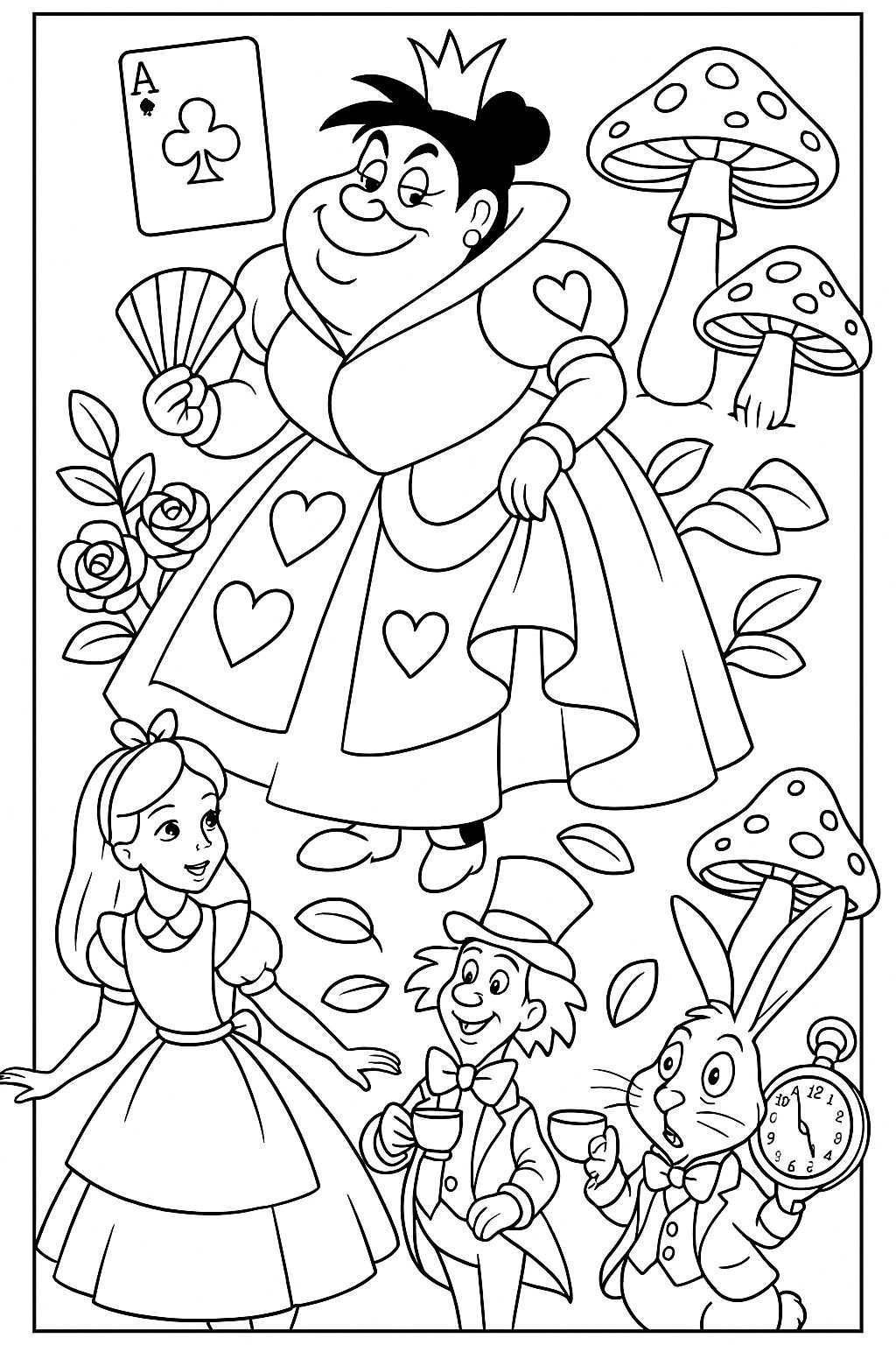 Desenho de Alice no Pais das Maravilhas para colorir e imprimir: número 15