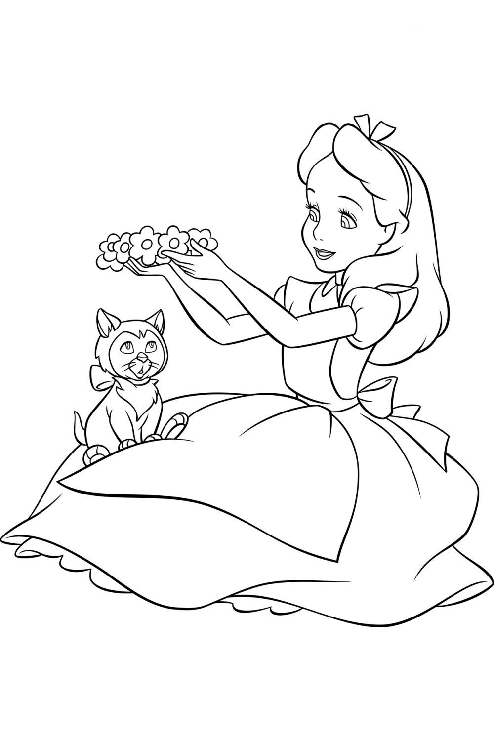 Desenho de Alice no Pais das Maravilhas para colorir e imprimir: número 16