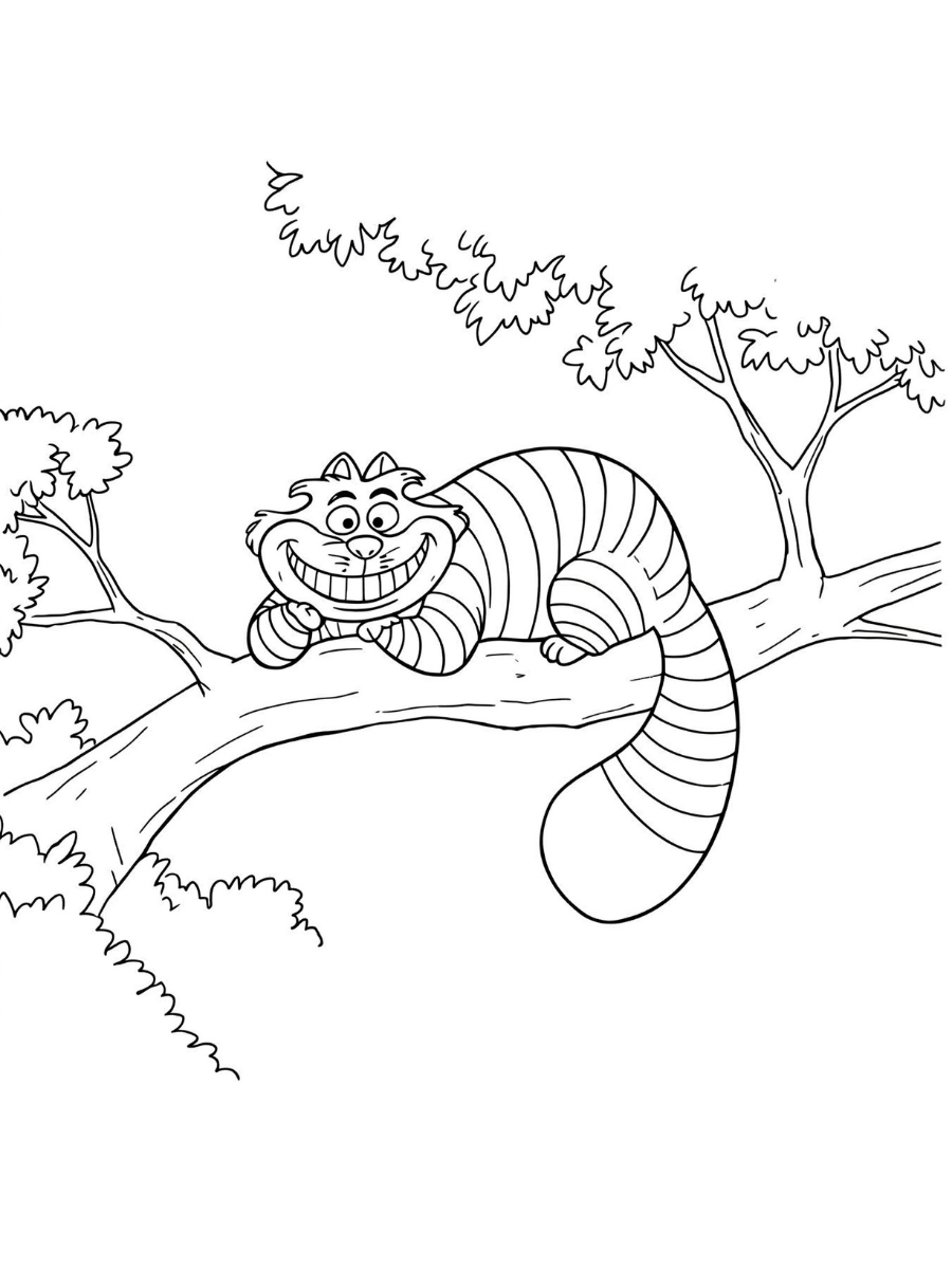 Desenho de Alice no Pais das Maravilhas para colorir e imprimir: número 20
