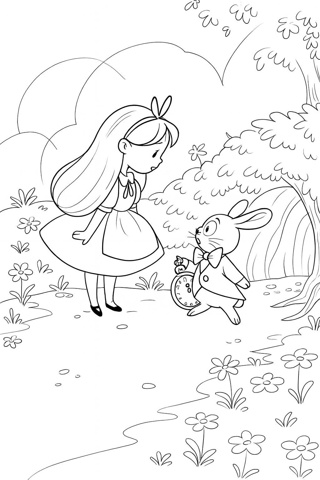 Desenho de Alice no Pais das Maravilhas para colorir e imprimir: número 22