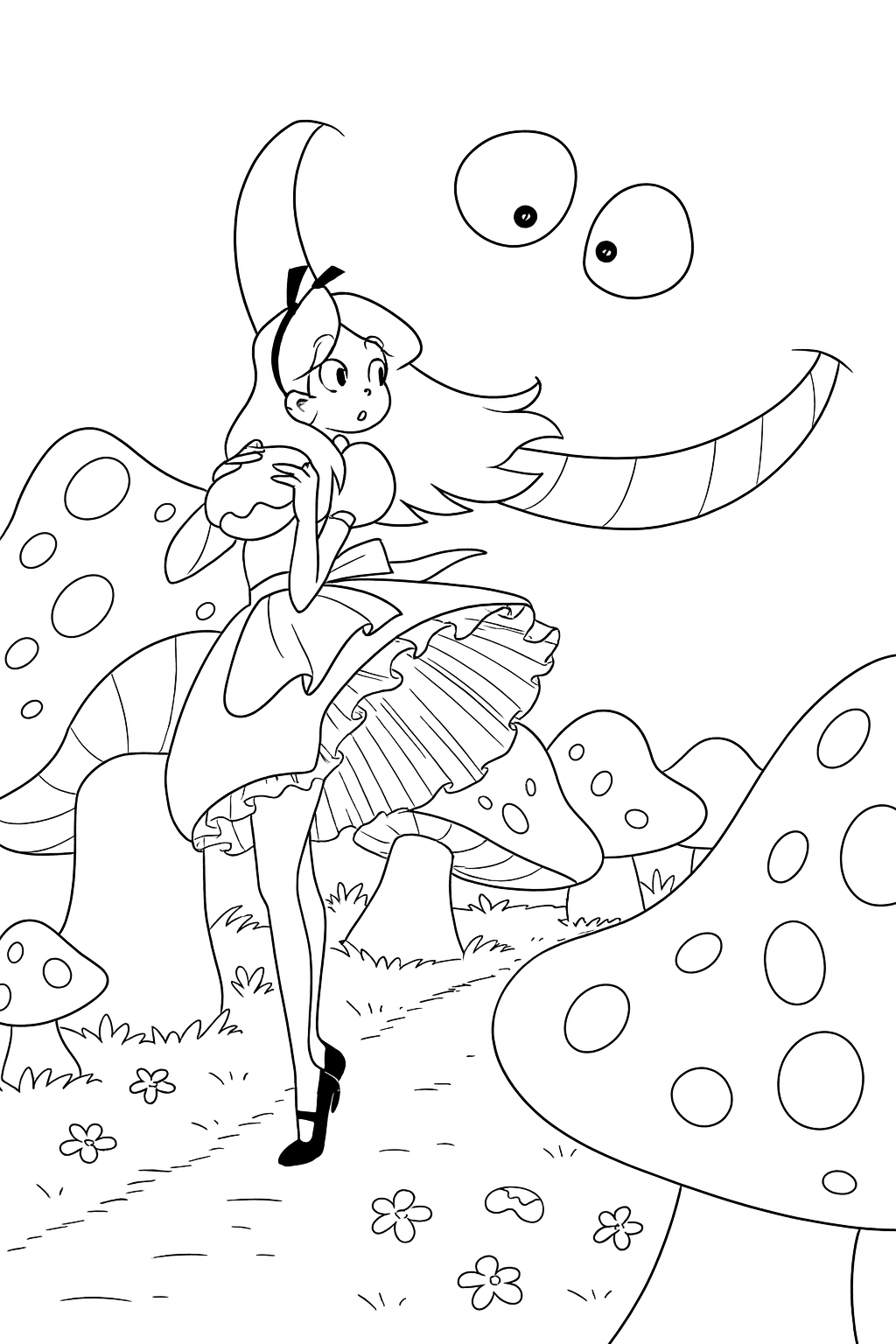 Desenho de Alice no Pais das Maravilhas para colorir e imprimir: número 24