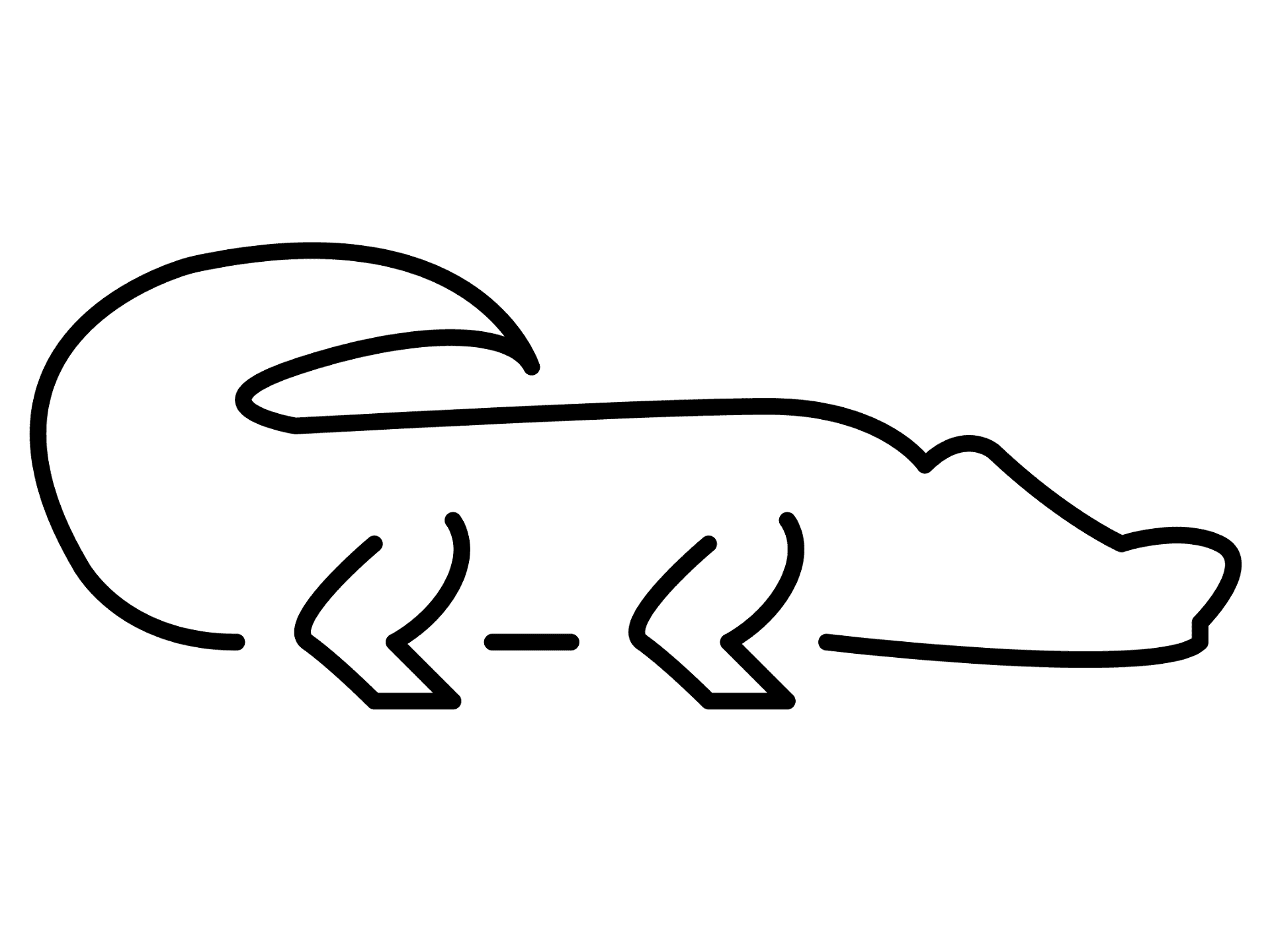Desenho de Aligátor para colorir e imprimir: número 1