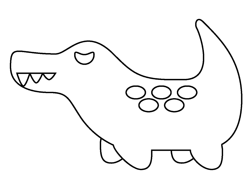 Desenho de Aligátor para colorir e imprimir: número 2