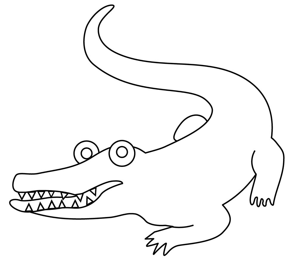 Desenho de Aligátor para colorir e imprimir: número 3
