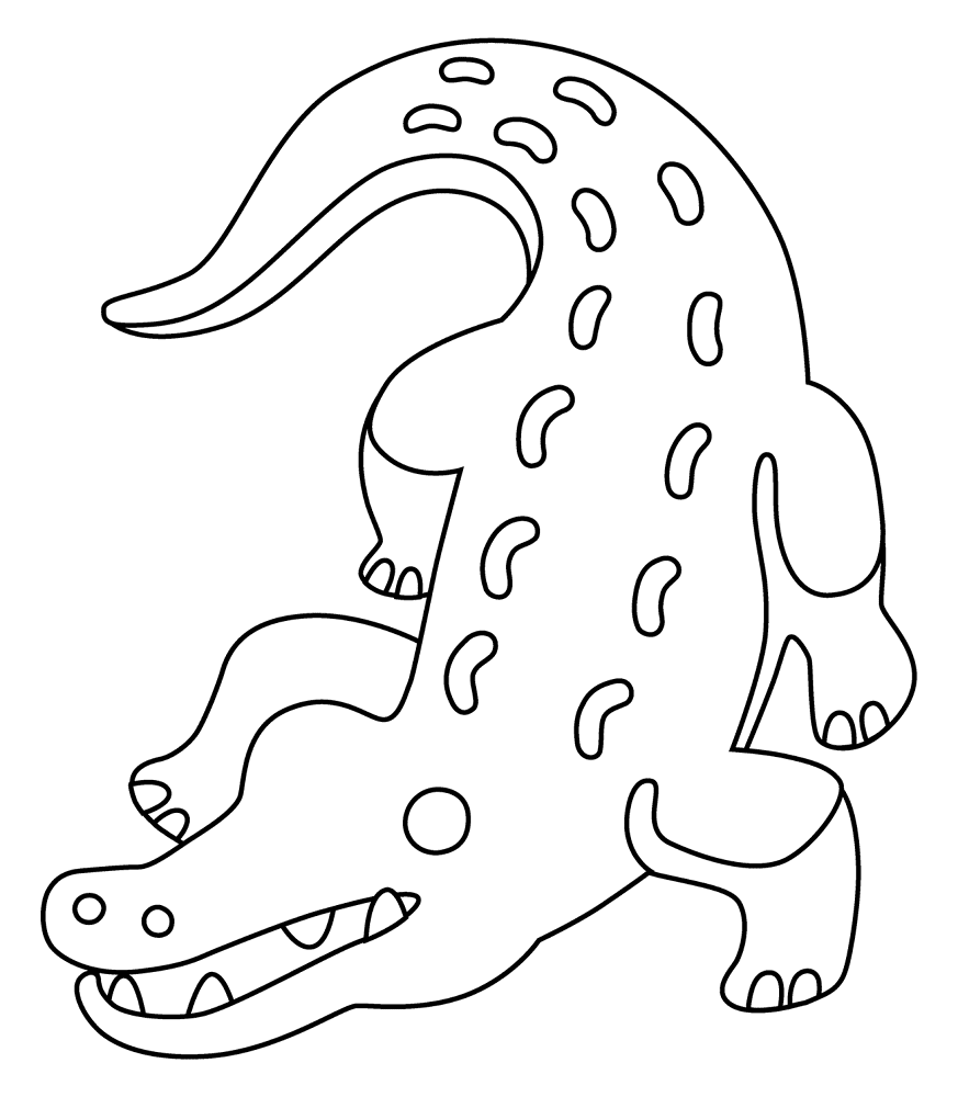 Desenho de Aligátor para colorir e imprimir: número 4