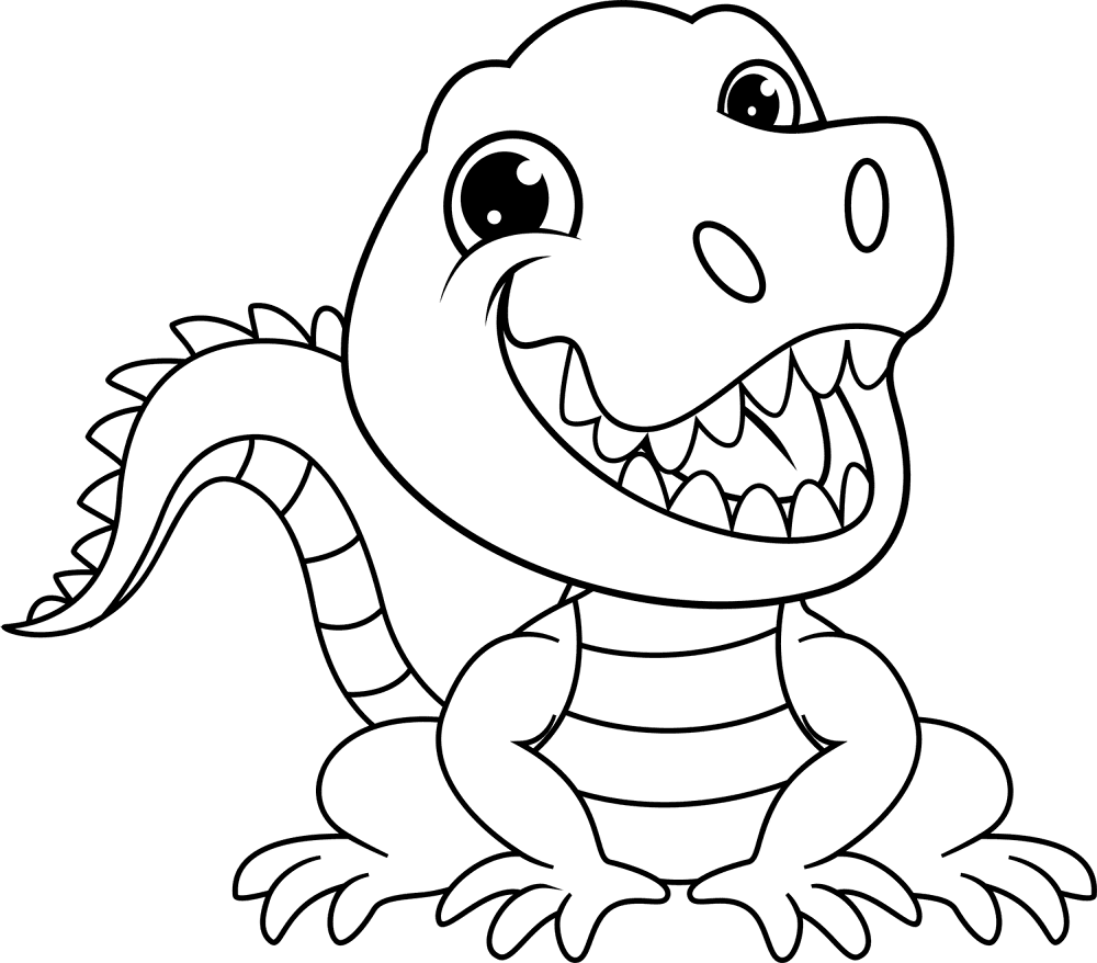 Desenho de Aligátor para colorir e imprimir: número 6