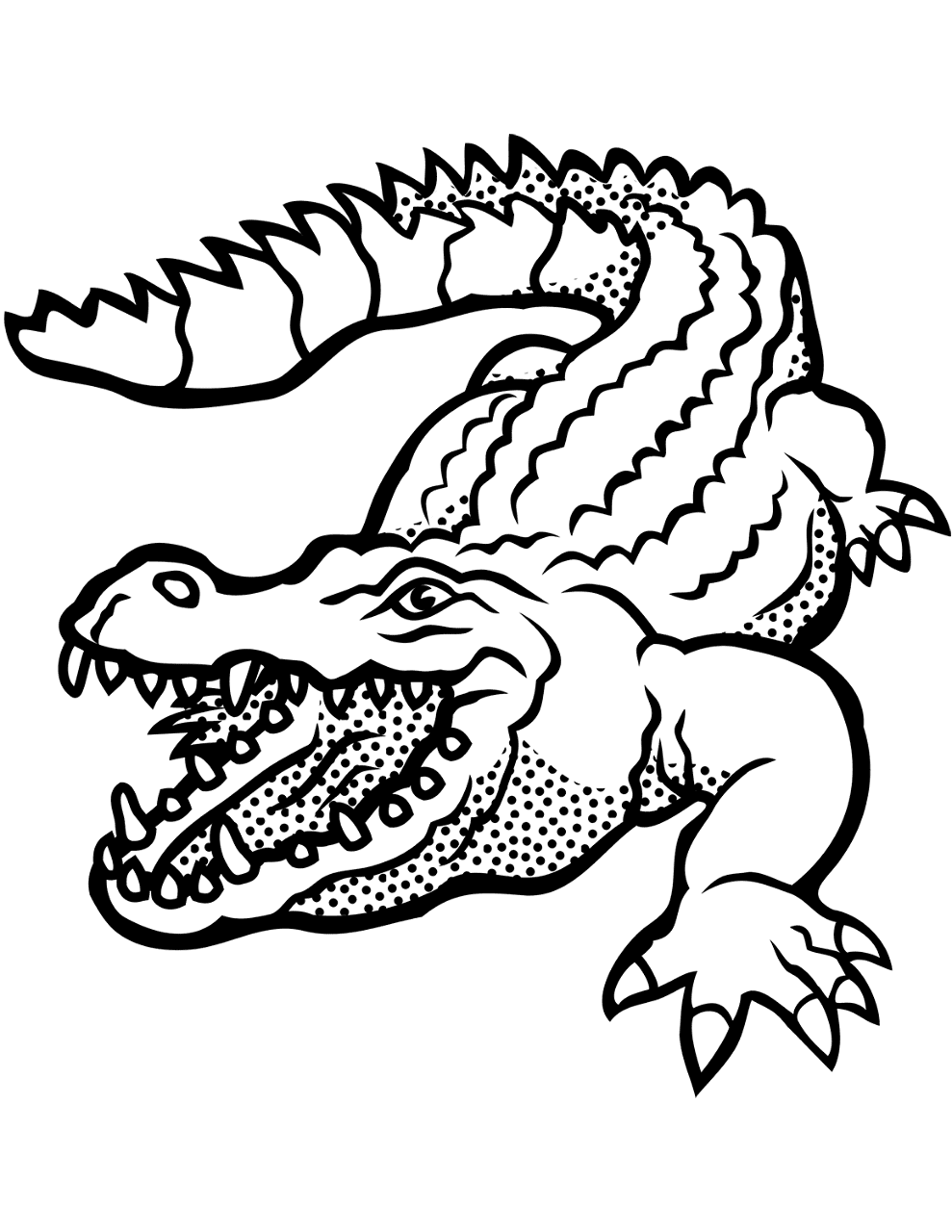 Desenho de Aligátor para colorir e imprimir: número 12