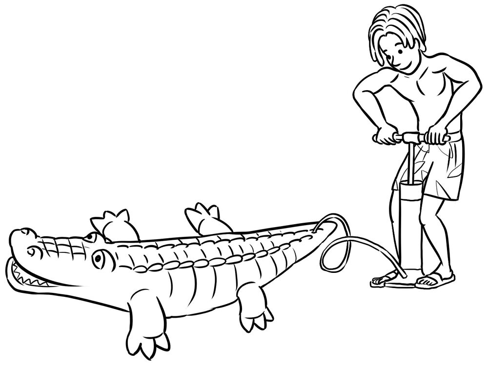 Desenho de Aligátor para colorir e imprimir: número 14