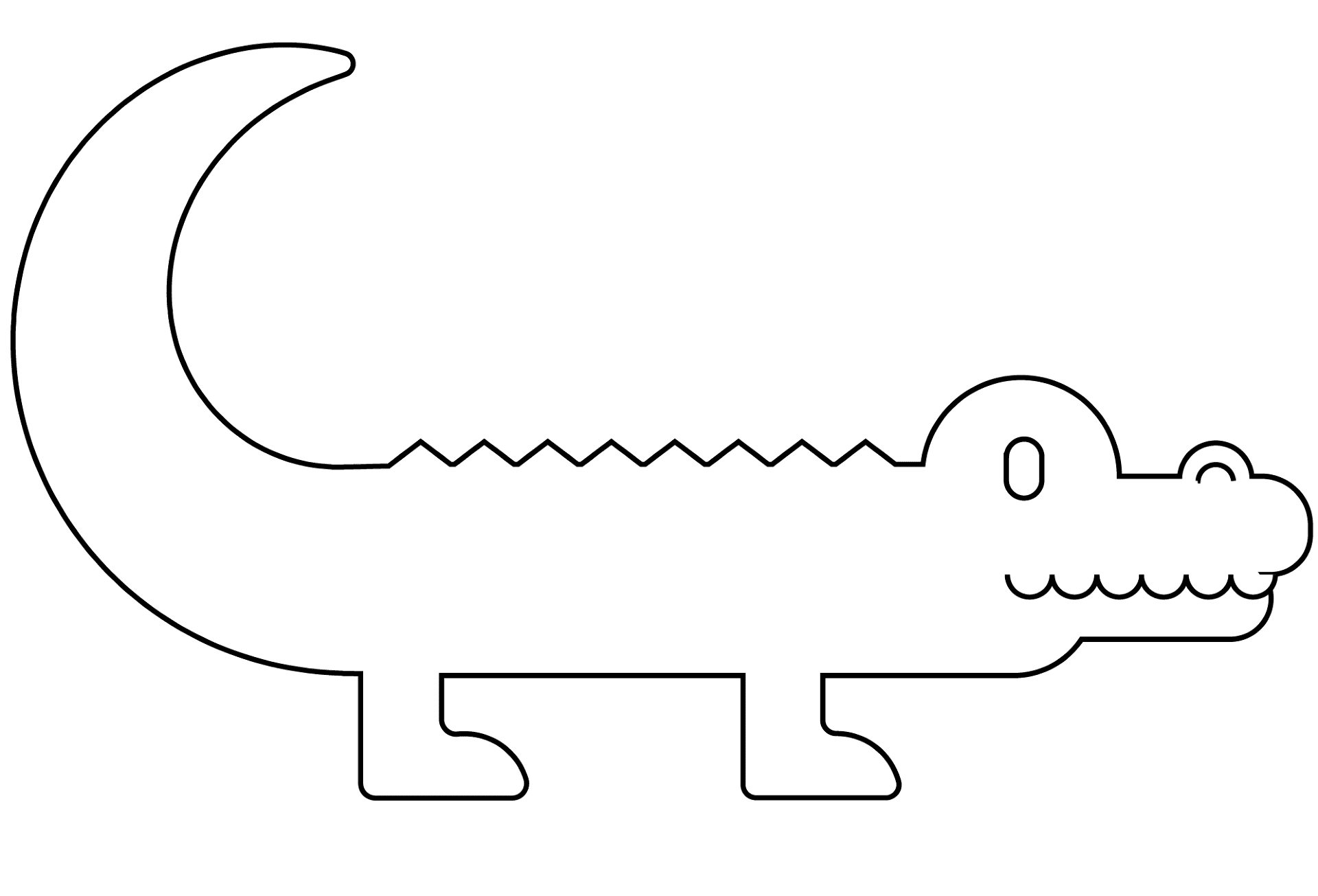 Desenho de Aligátor para colorir e imprimir: número 17