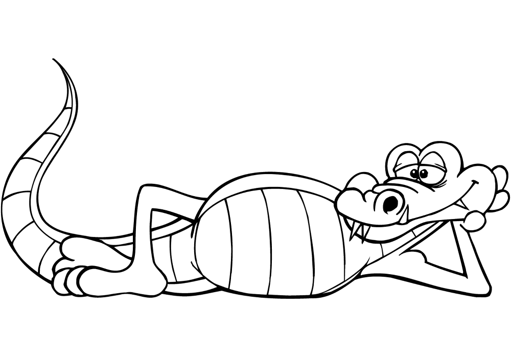 Desenho de Aligátor para colorir e imprimir: número 19