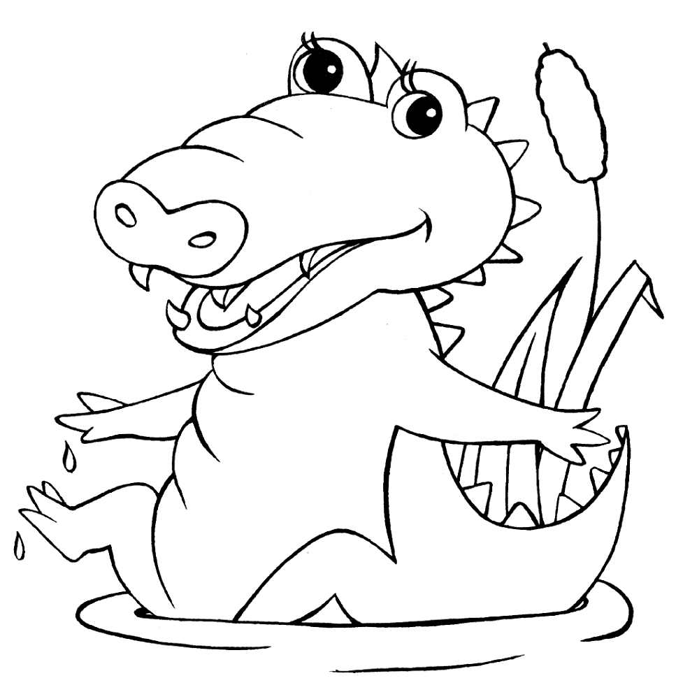 Desenho de Aligátor para colorir e imprimir: número 32