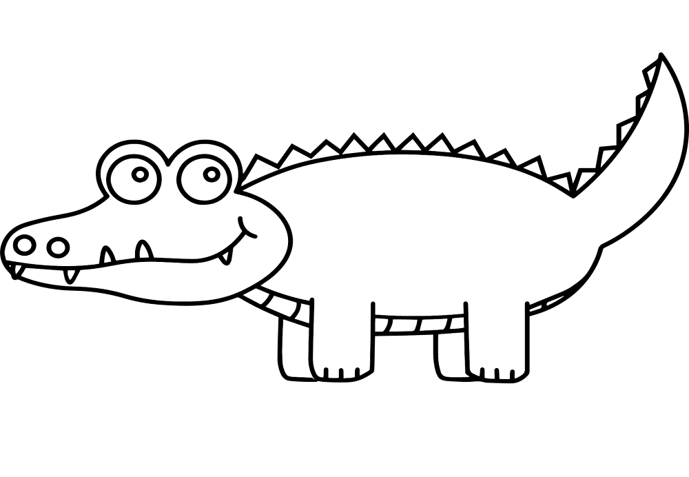 Desenho de Aligátor para colorir e imprimir: número 36
