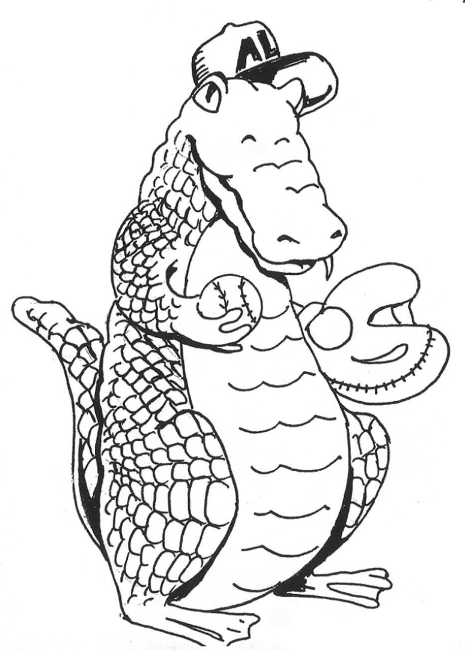 Desenho de Aligátor para colorir e imprimir: número 37