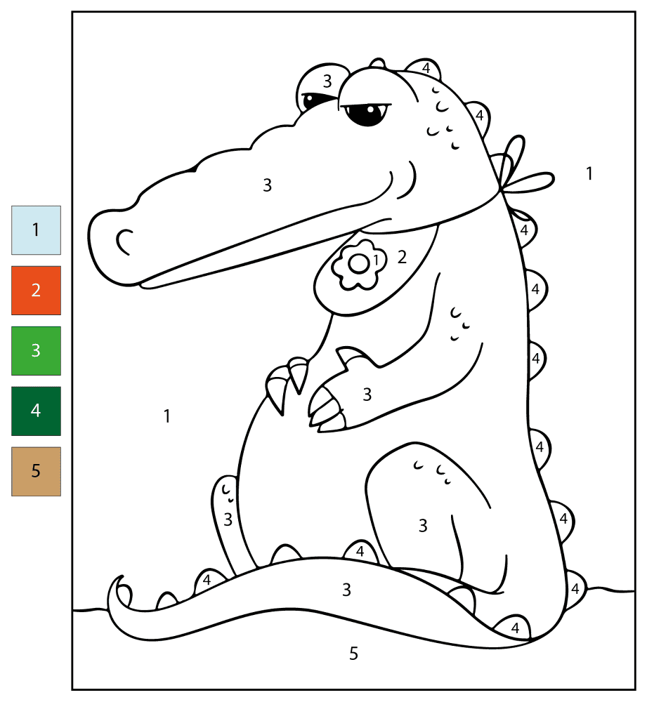 Desenho de Aligátor para colorir e imprimir: número 39