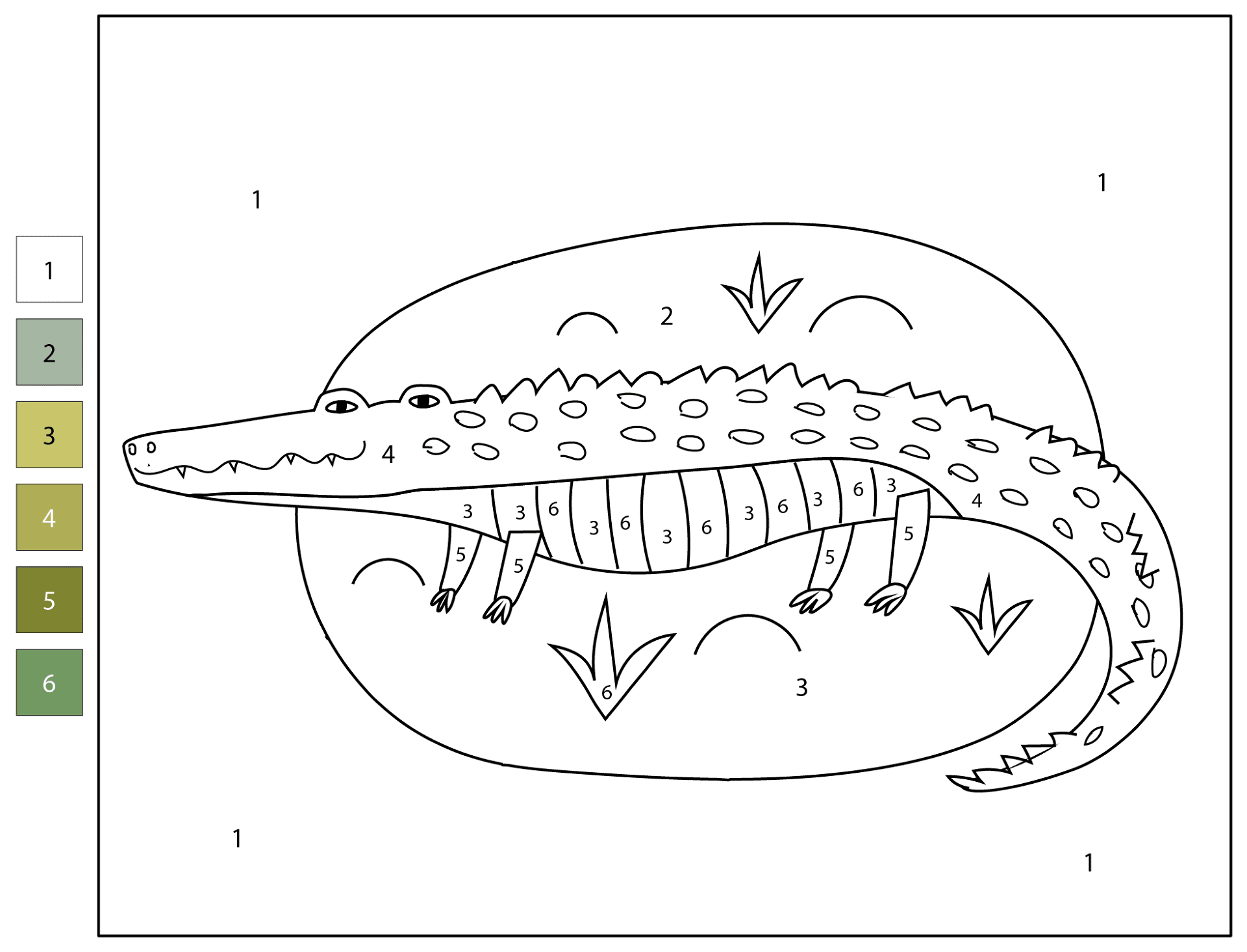 Desenho de Aligátor para colorir e imprimir: número 40