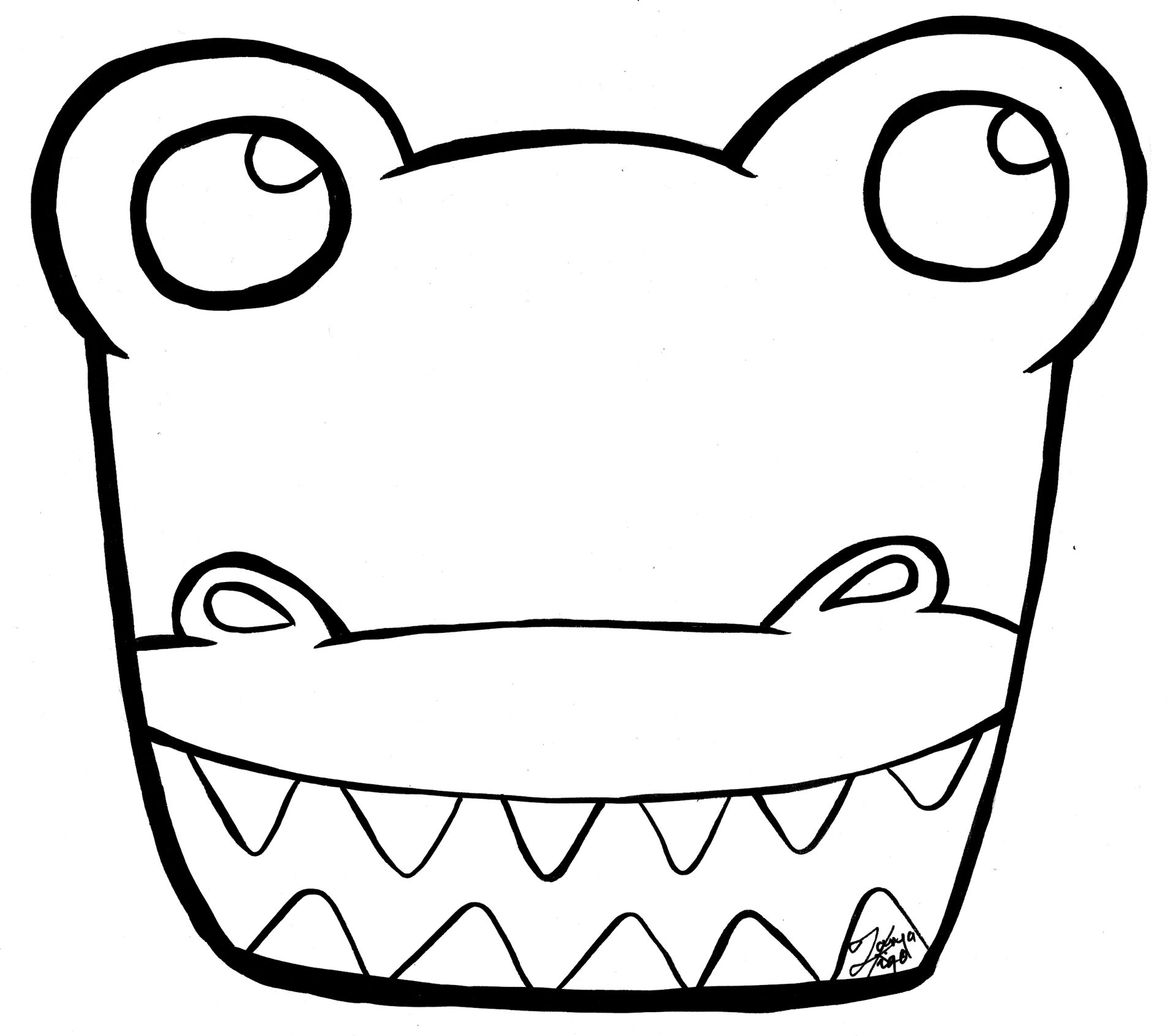 Desenho de Aligátor para colorir e imprimir: número 46