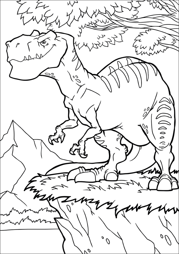 Desenho de Alossauro para colorir e imprimir: número 2