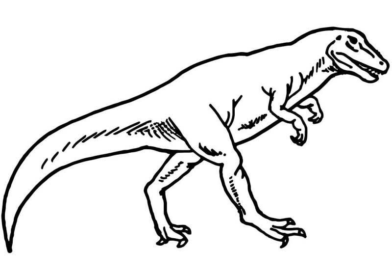 Desenho de Alossauro para colorir e imprimir: número 4