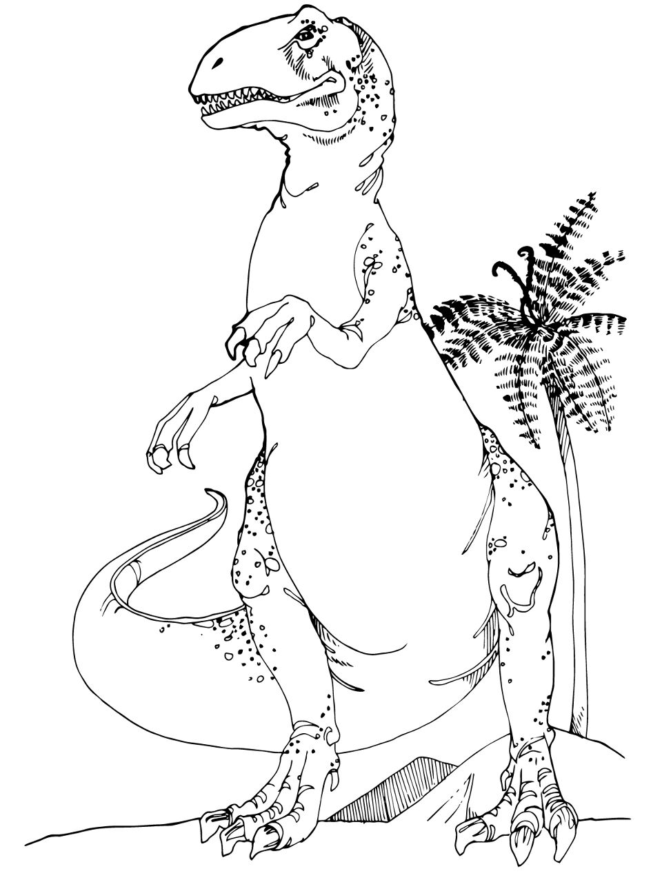 Desenho de Alossauro para colorir e imprimir: número 6