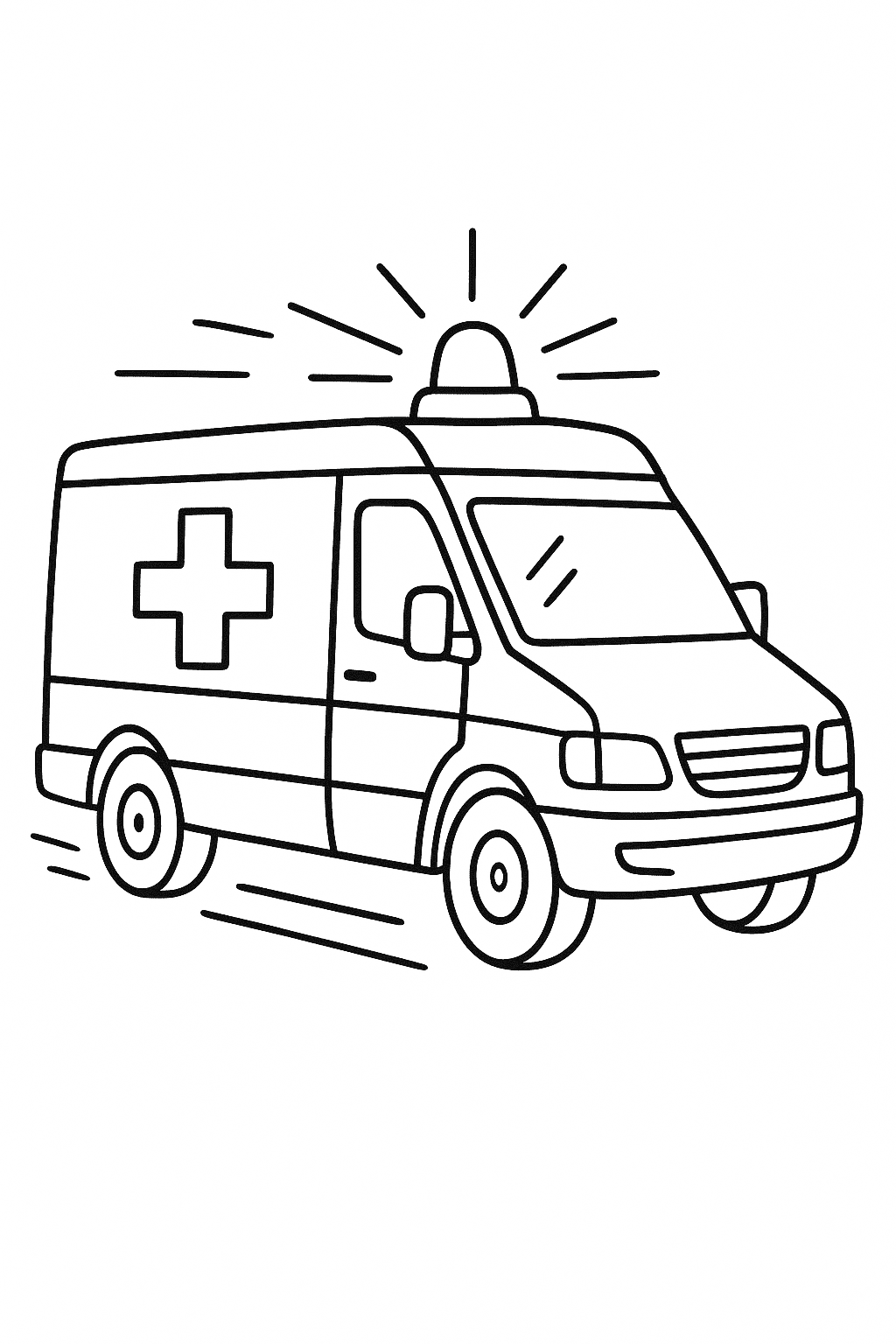 Desenho de Ambulancia para colorir e imprimir: número 4