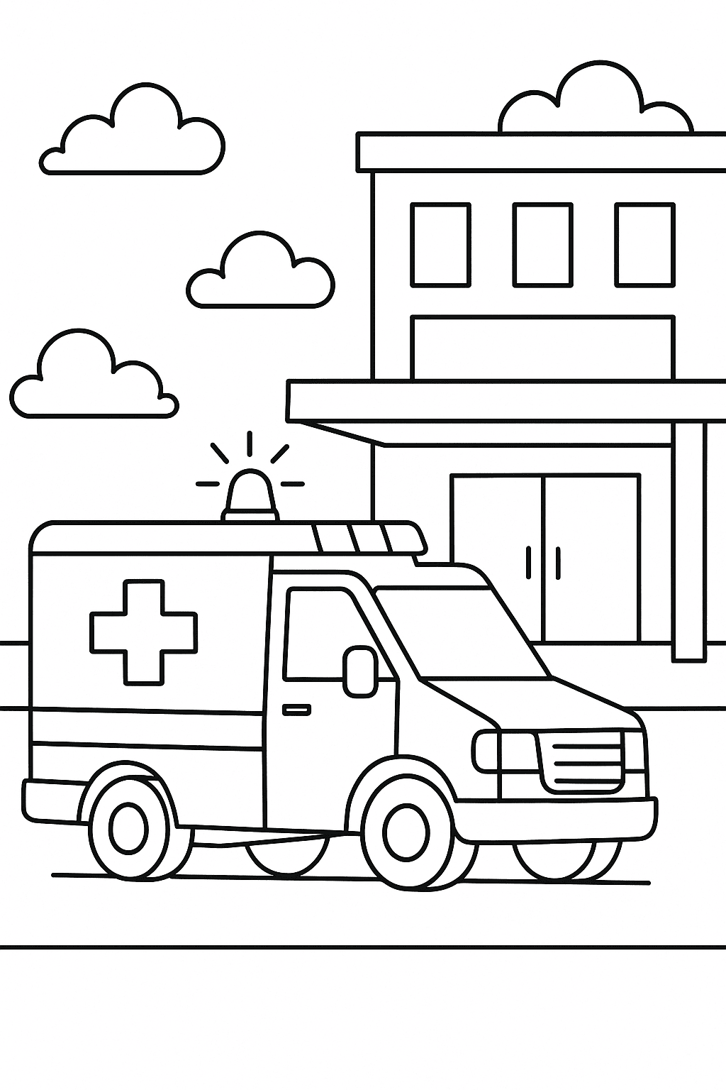 Desenho de Ambulancia para colorir e imprimir: número 5