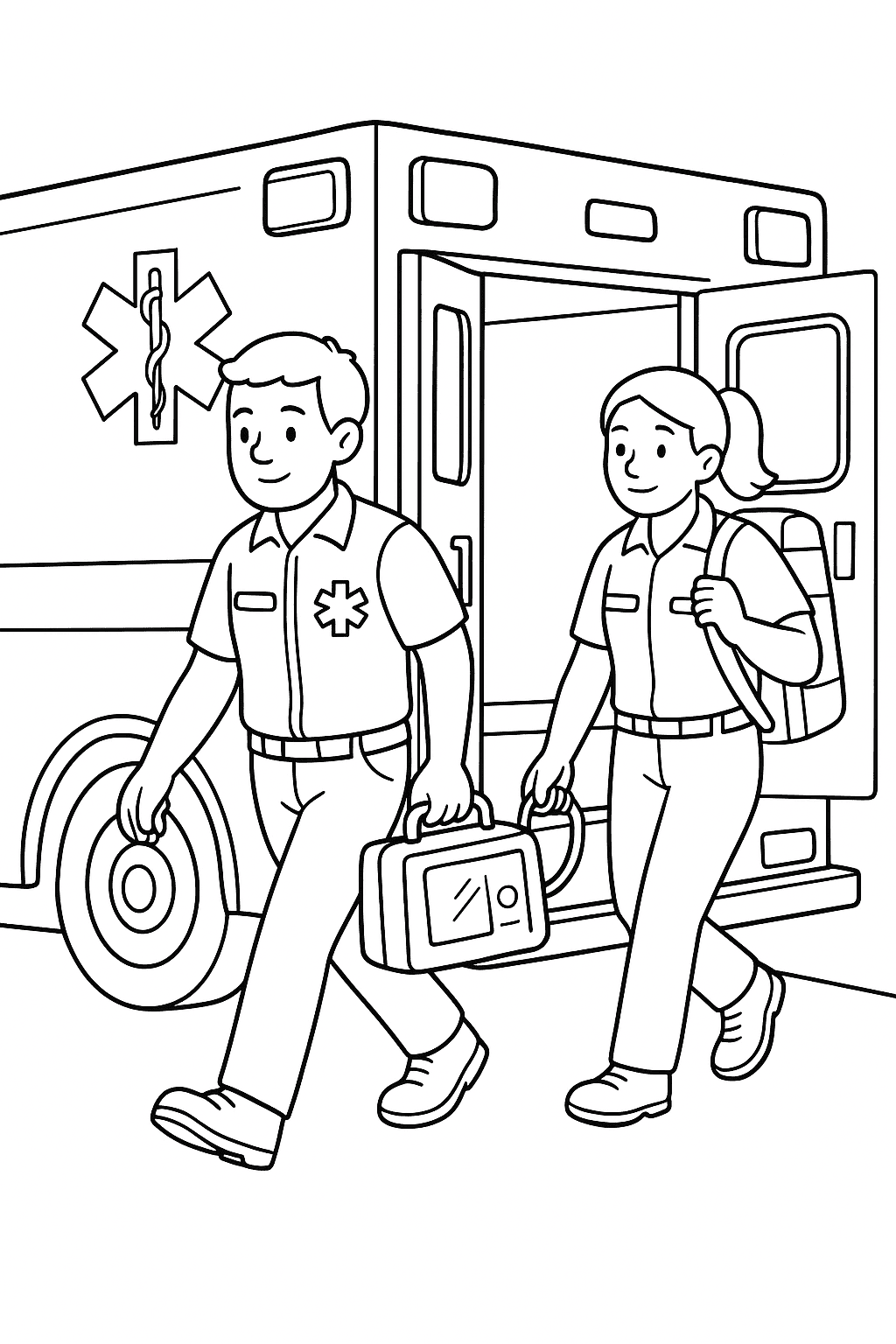 Desenho de Ambulancia para colorir e imprimir: número 6