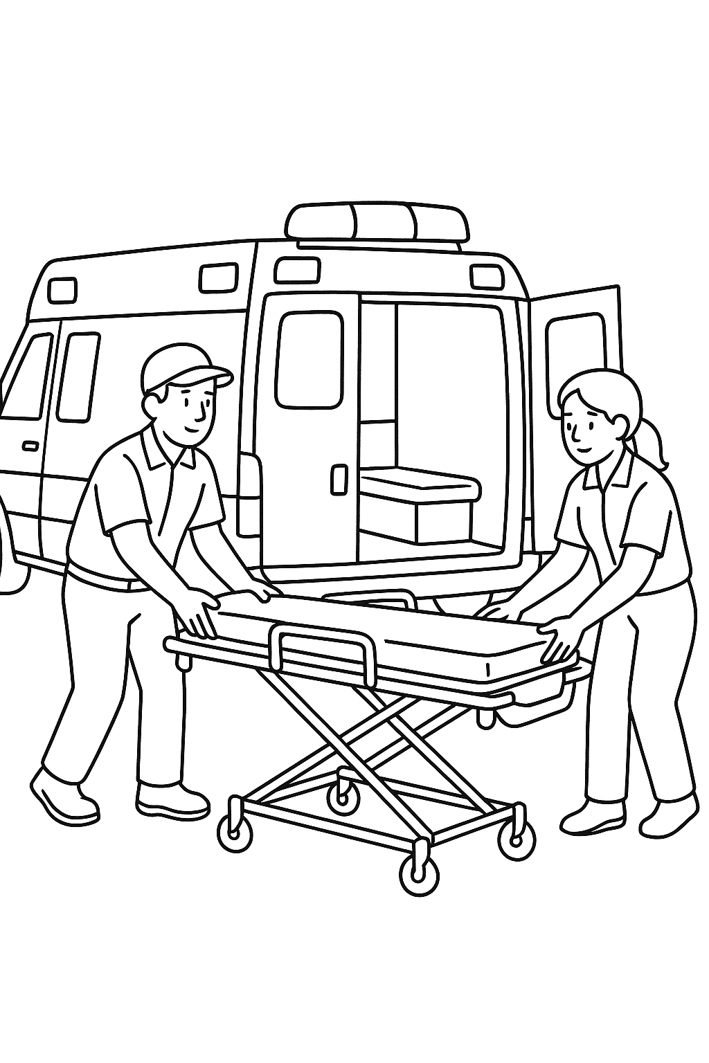 Desenho de Ambulancia para colorir e imprimir: número 7