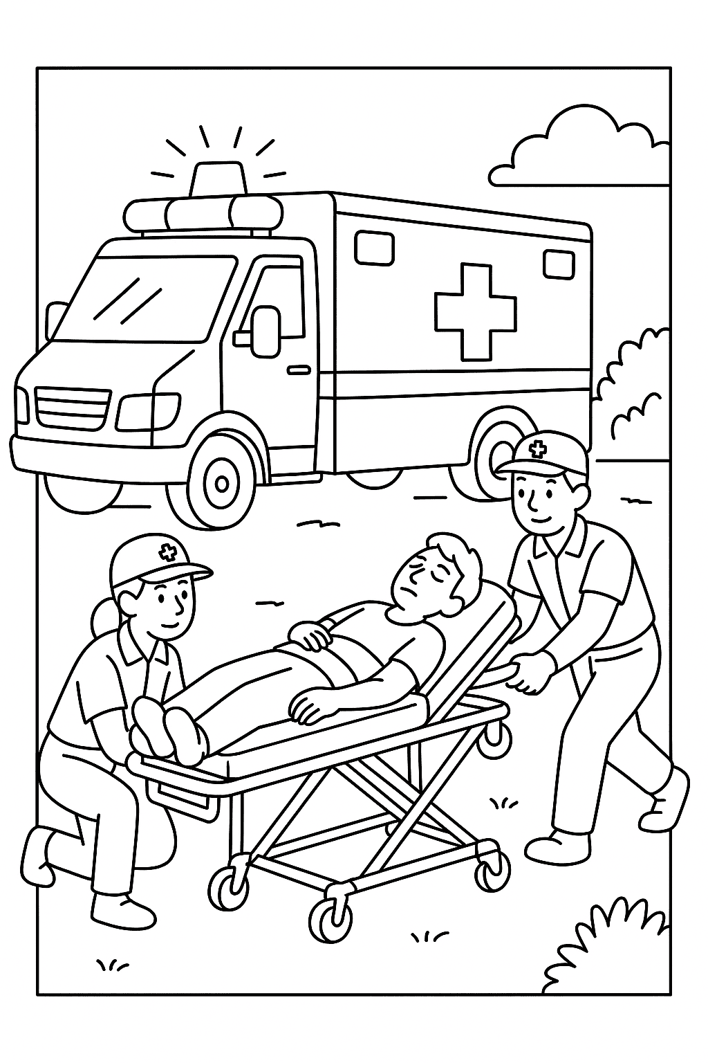 Desenho de Ambulancia para colorir e imprimir: número 9