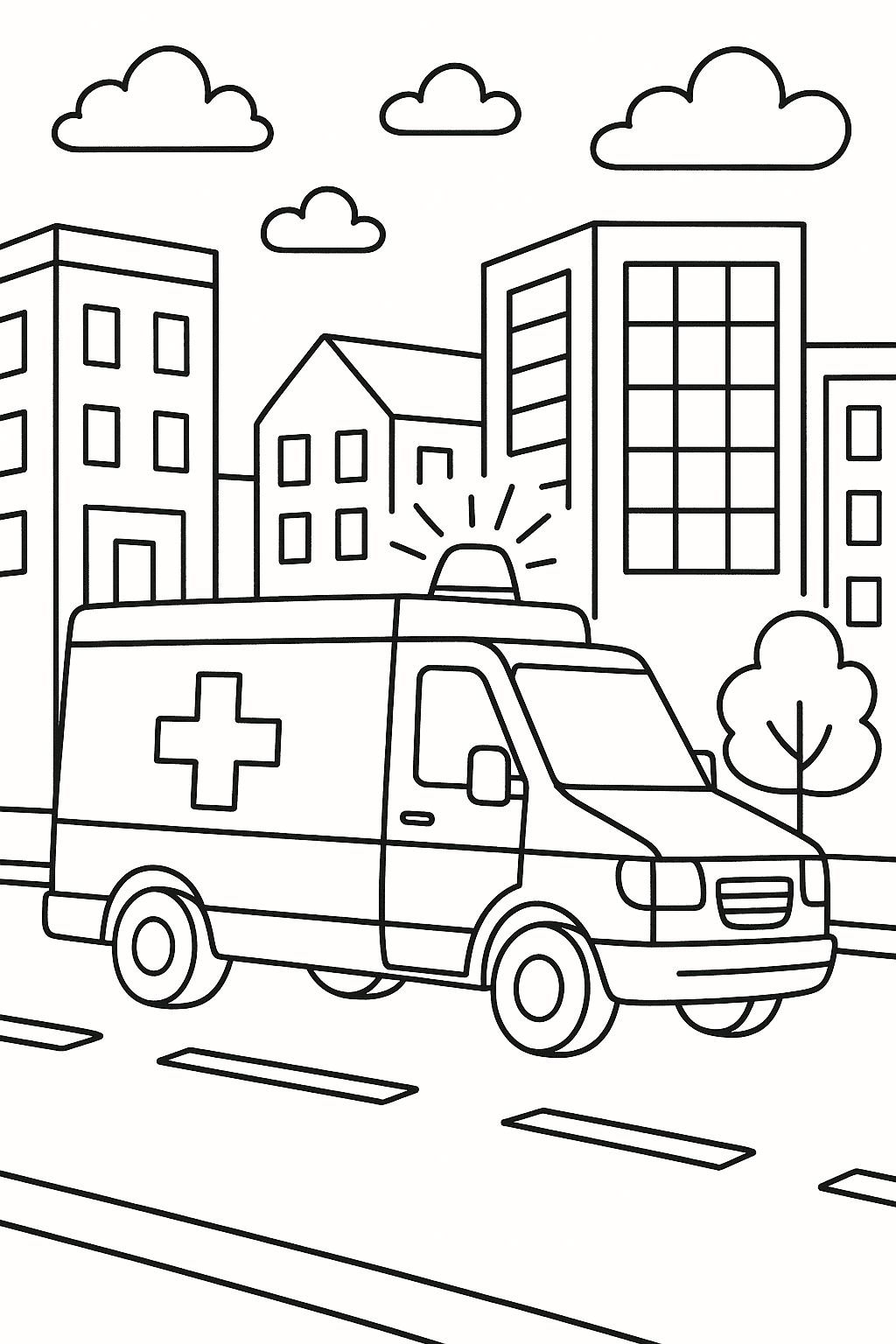 Desenho de Ambulancia para colorir e imprimir: número 10