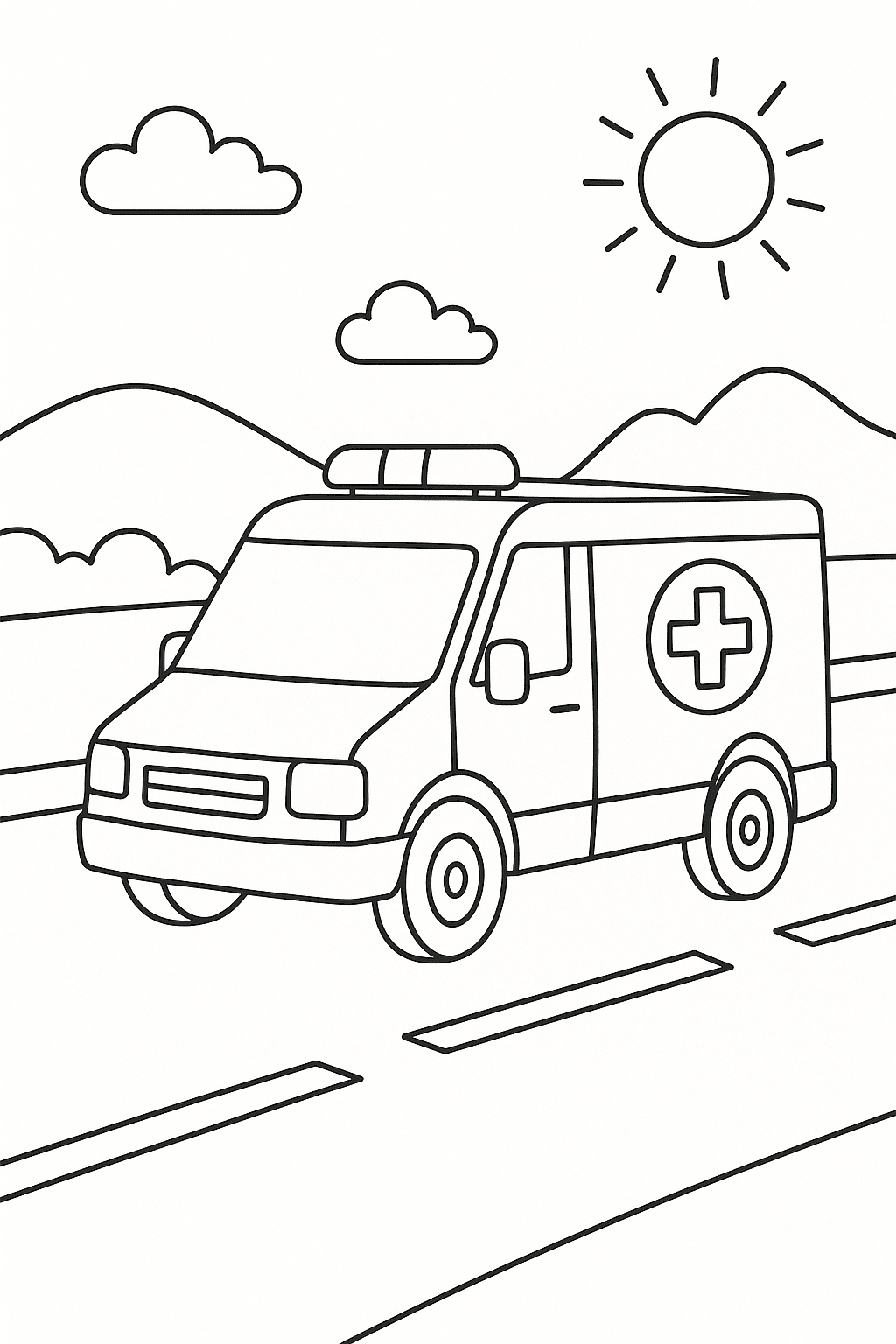 Desenho de Ambulancia para colorir e imprimir: número 11