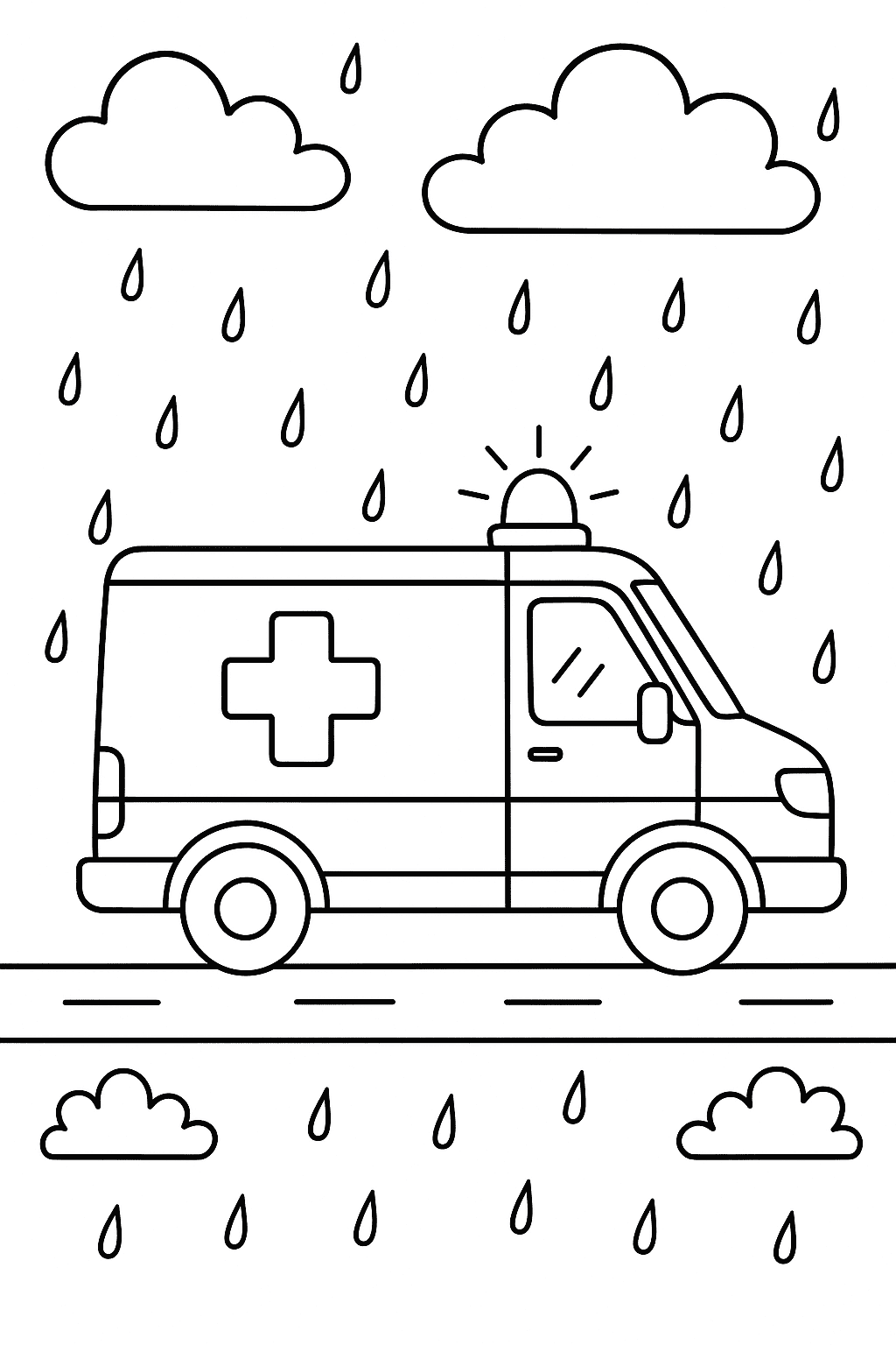 Desenho de Ambulancia para colorir e imprimir: número 13