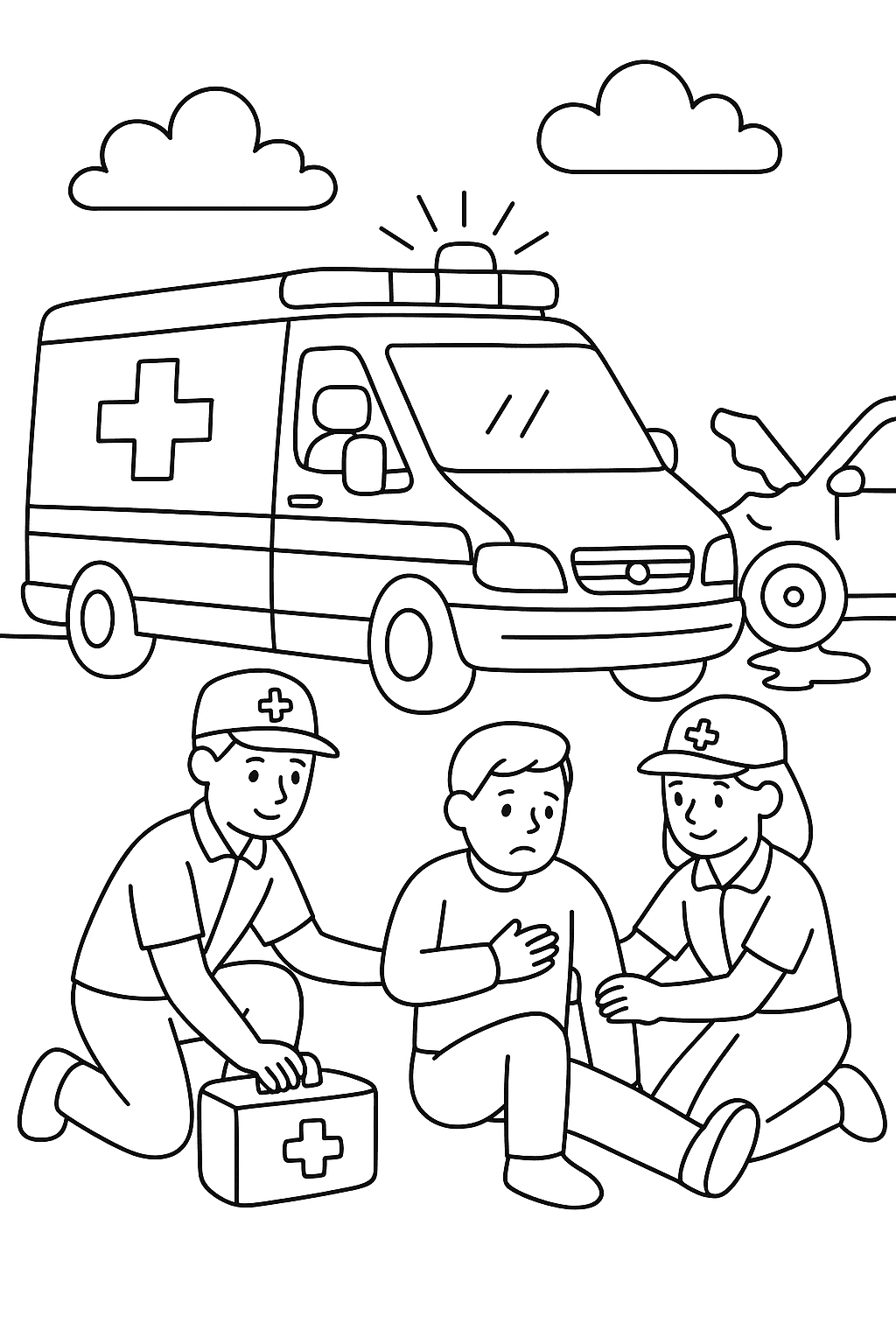 Desenho de Ambulancia para colorir e imprimir: número 15