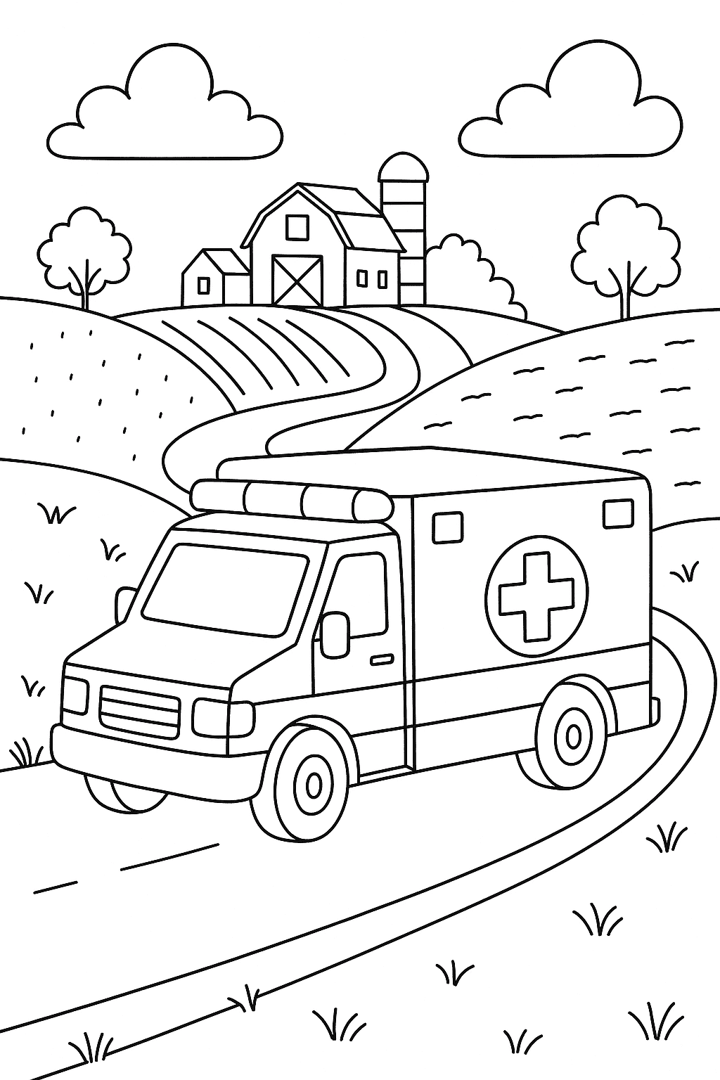 Desenho de Ambulancia para colorir e imprimir: número 20