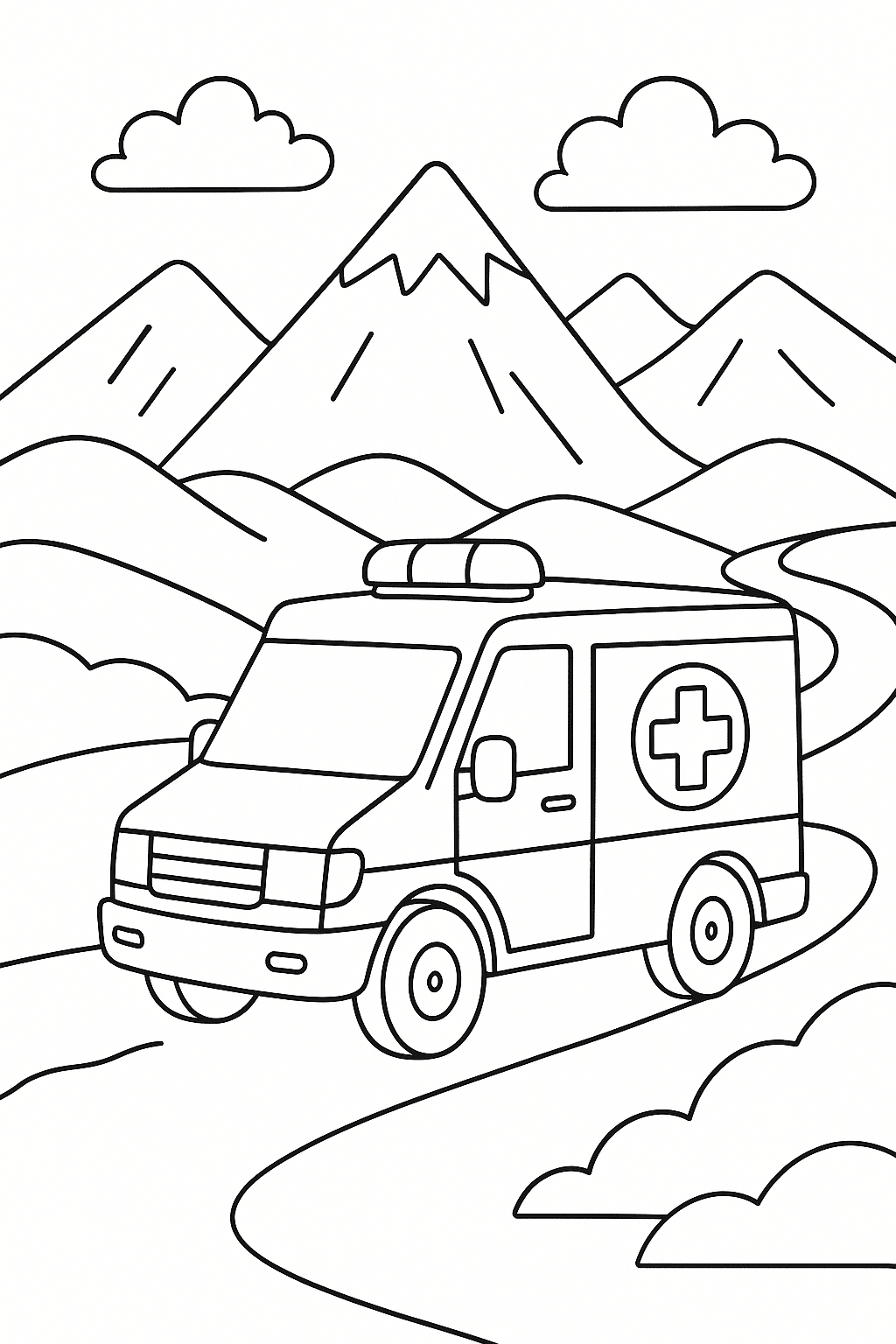 Desenho de Ambulancia para colorir e imprimir: número 21