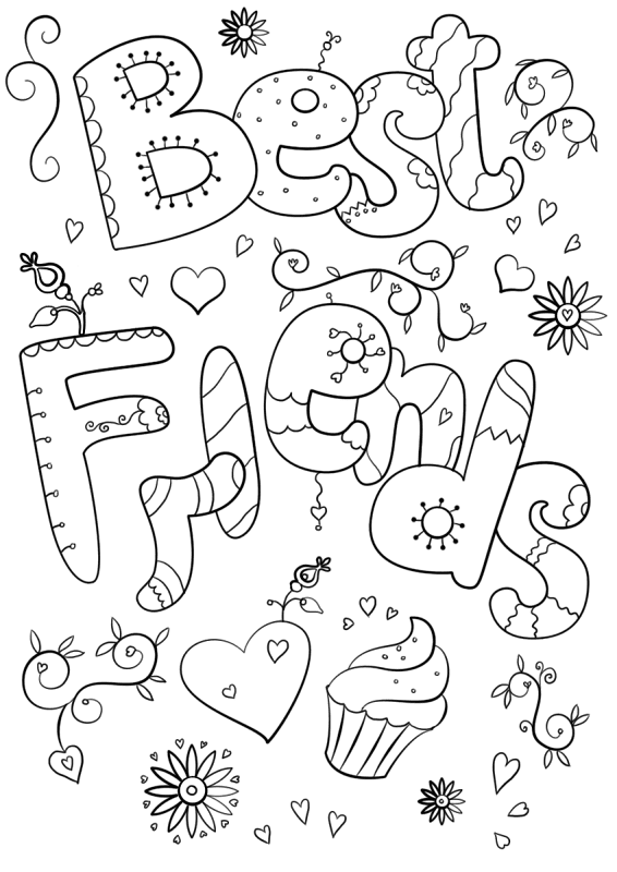 Desenho de Amizade para colorir e imprimir: número 27